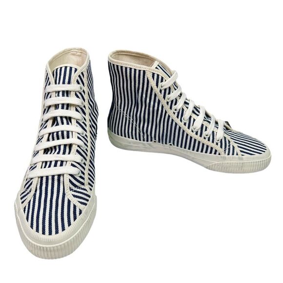 RE/DONE Hickory Striped 90s High Tops - Size 38 - Picture 3 of 13